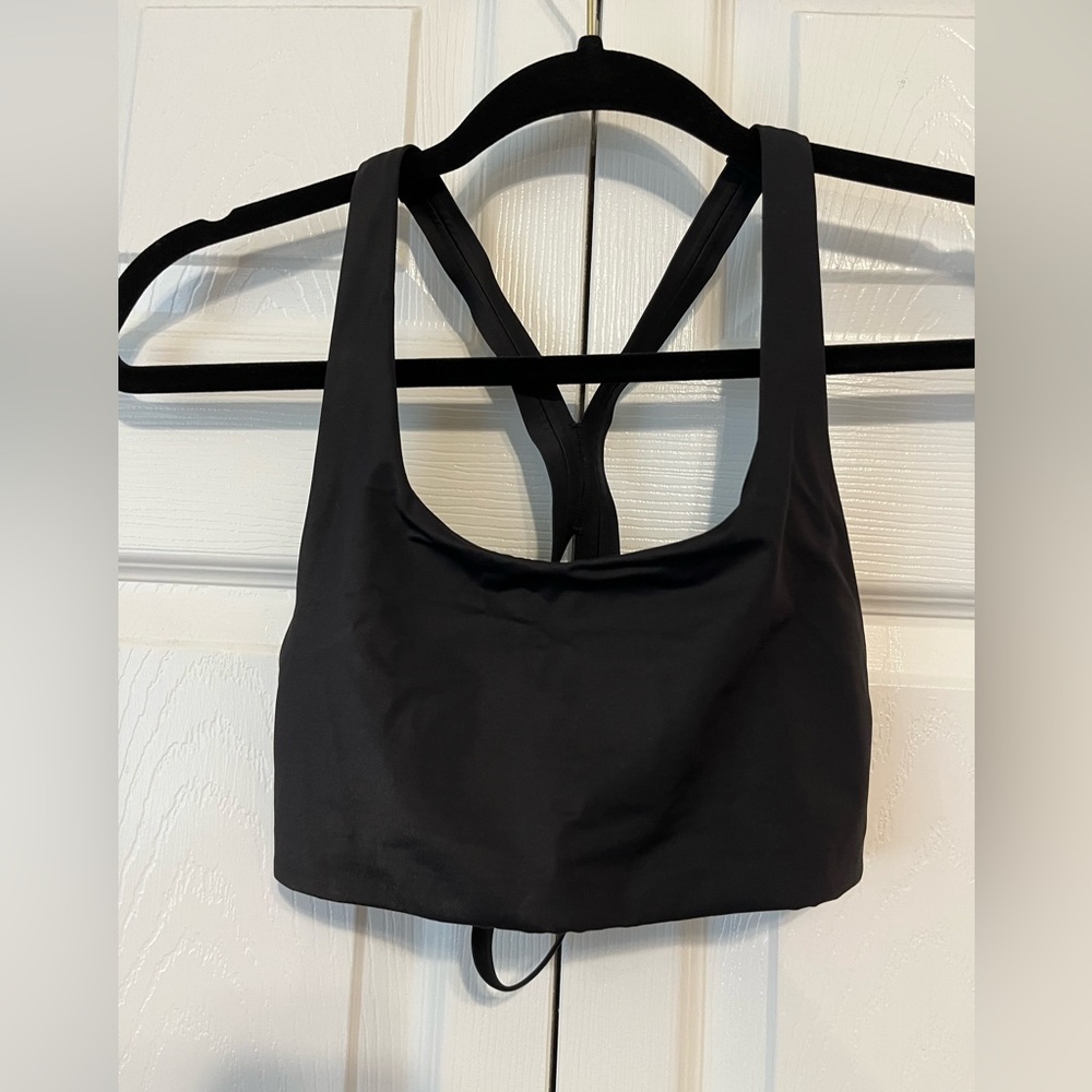 Athleta Women Black UPF 50+ Racerback Swim Malibu Bikini Top 981244